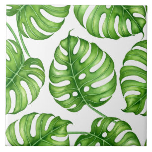 Carreau Motif d'aquarelle Monstera