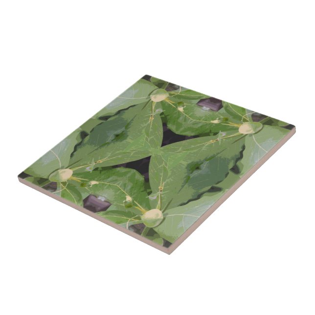 Carreau Motif d'arbre aux amandes (Côté)