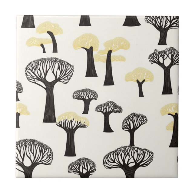 Carreau Motif d'arbre baobab fantaisiste (Devant)