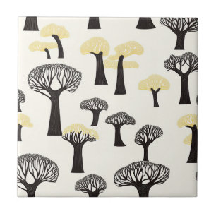 Carreau Motif d'arbre de baobab lunaire