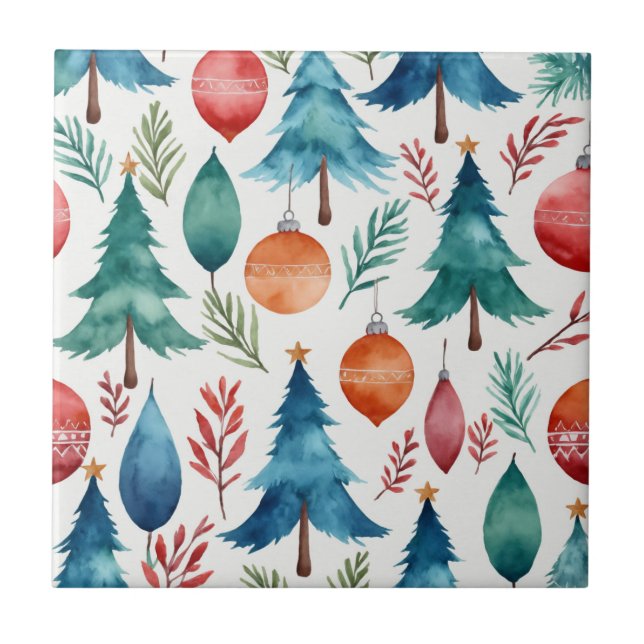 Carreau Motif d'arbre de Noël (Devant)