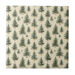Carreau Motif d'arbre de Noël en pin vintage (3)
