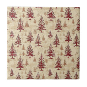 Carreau Motif d'arbre de Noël pin vintage (4)