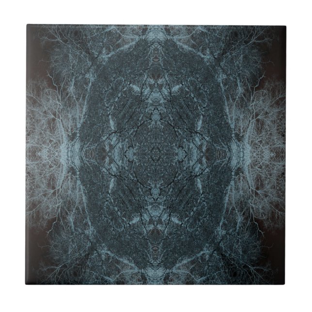 Carreau Motif d'arbre en silhouette foncée (Devant)