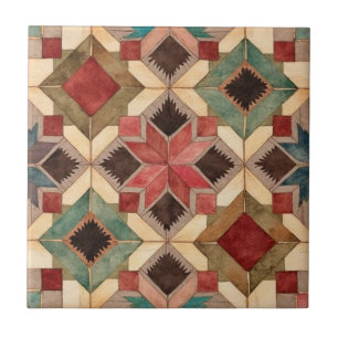 Carreau motif d'art de bloc de patchwork géométrique vinta