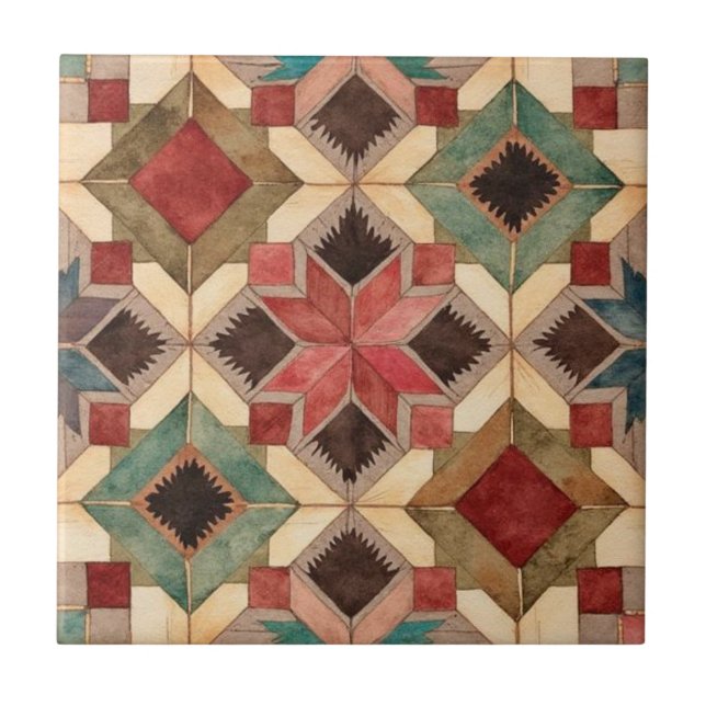 Carreau motif d'art de bloc de patchwork géométrique vinta (Devant)
