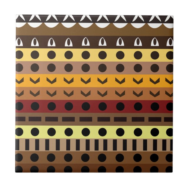 Carreau Motif d'art déco tribal coloré  (Devant)