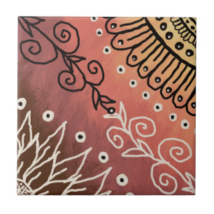 Carreau Motif d'art drôle rouge