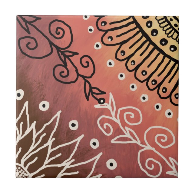 Carreau Motif d'art drôle rouge (Devant)