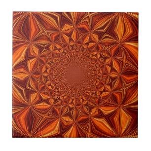Carreau Motif d'Art numérique Red Kaleidoscope-28503