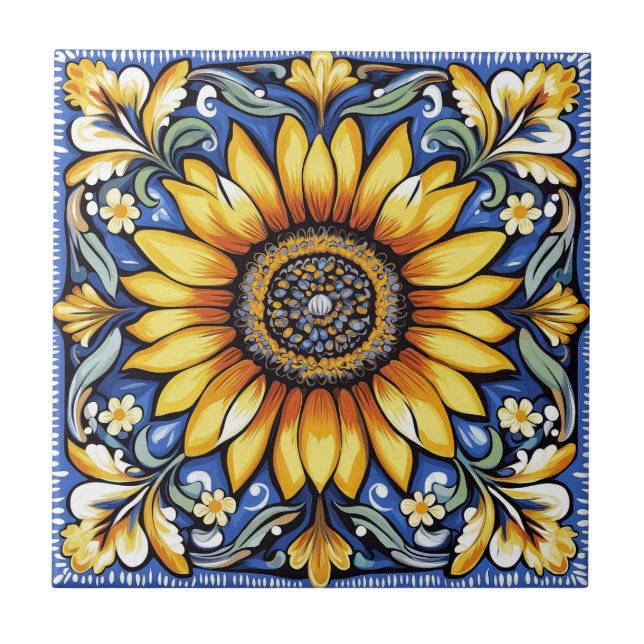 Carreau motif d'art populaire ukrainien (Devant)