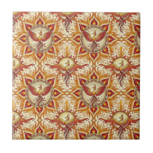 Carreau Motif d'art spirituel mandala de feu de phénix