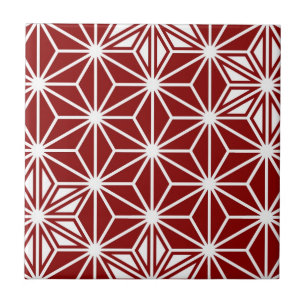 Carreau Motif d'Asanoha de Japonais - rouge foncé