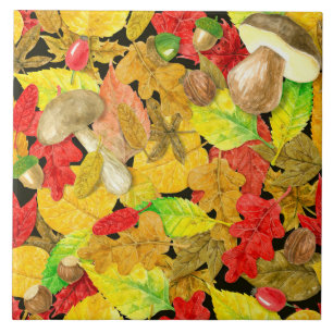 Carreau Motif d'automne aquarelle