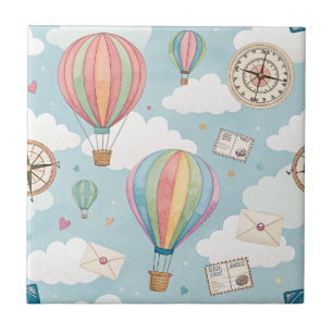 Carreau Motif de ballon à air chaud vintage (2)