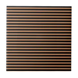Carreau Motif de bande horizontale Brown foncé noir