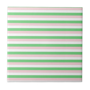 Carreau Motif de bande horizontale rose verte