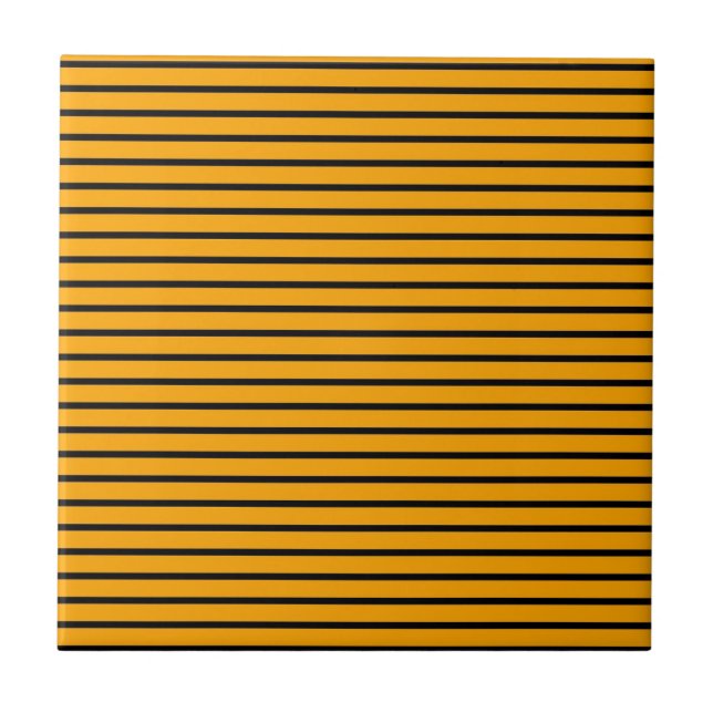 Carreau Motif de bande jaune noir rétro (Devant)