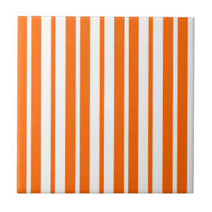 Carreau Motif de bandes verticales blanches orange