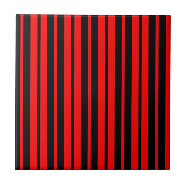 Carreau Motif de bandes verticales en noir rouge (Devant)