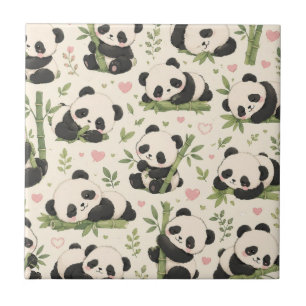 Carreau Motif de bébé panda mignon