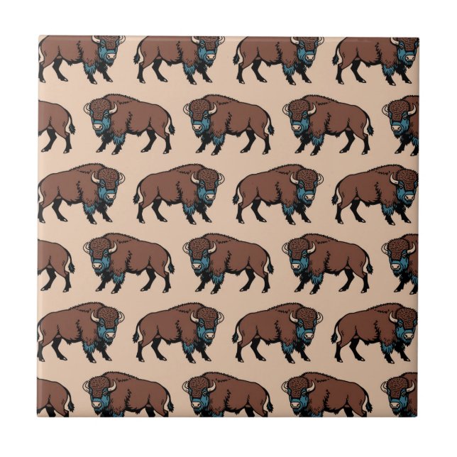 Carreau Motif de bison de Buffalo (Devant)