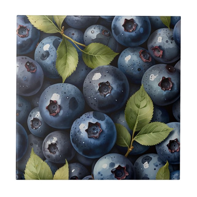 Carreau Motif de bleuets à aquarelle éparpillée (Devant)