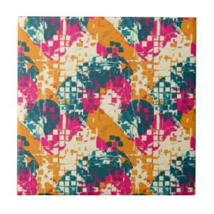 Carreau Motif de bloc de couleur abstrait d'art de rue urb