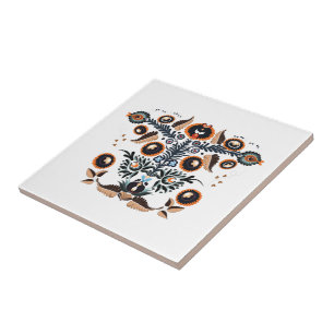 Carreau Motif de Boho Folk