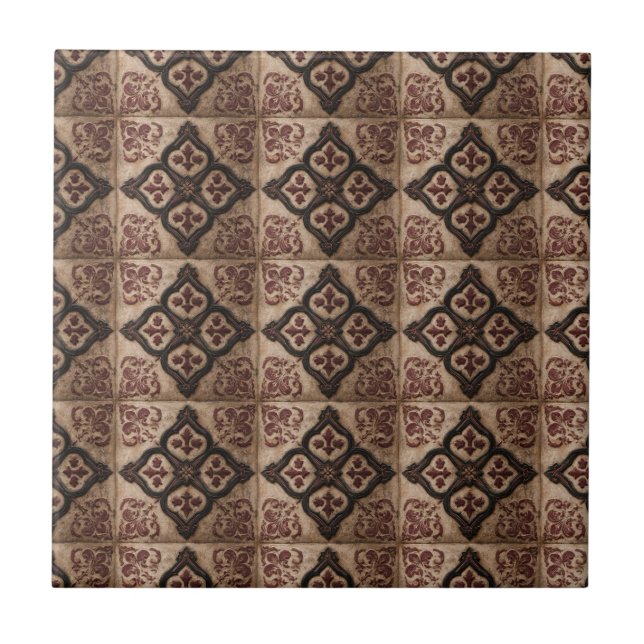 Carreau Motif de bois sculpté gothique (5) (Devant)