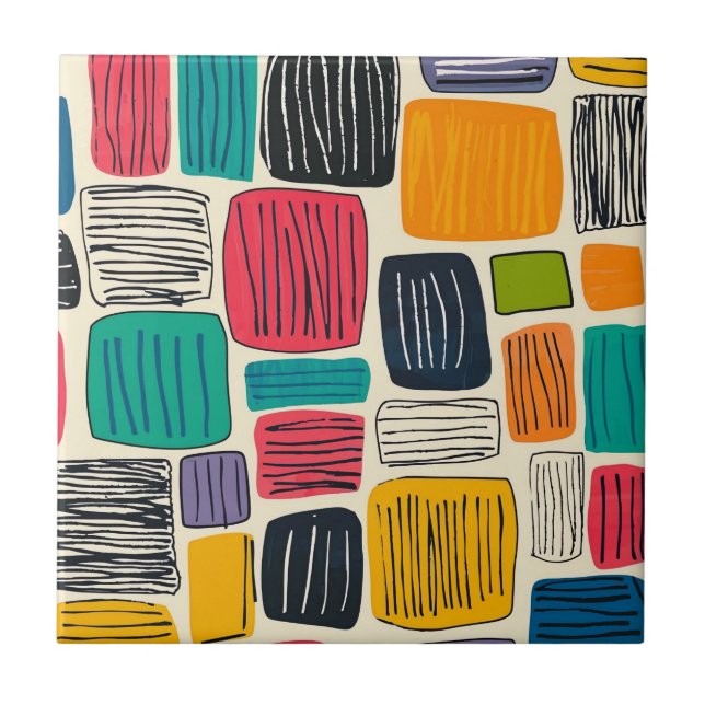 Carreau Motif de boîte coloré vibreant (2) (Devant)