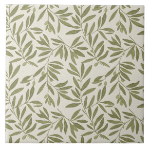 Carreau Motif de branche d'olive minimal