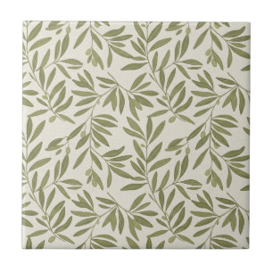 Carreau Motif de branche d'olive minimal
