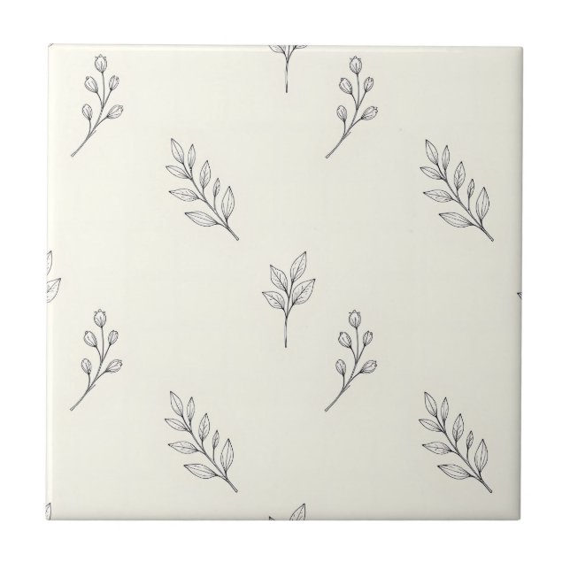 Carreau Motif de brins de feuilles d'eucalyptus délicates (Devant)