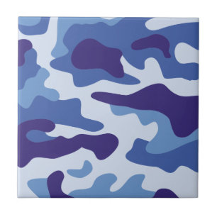 Carreau Motif de camouflage bleu