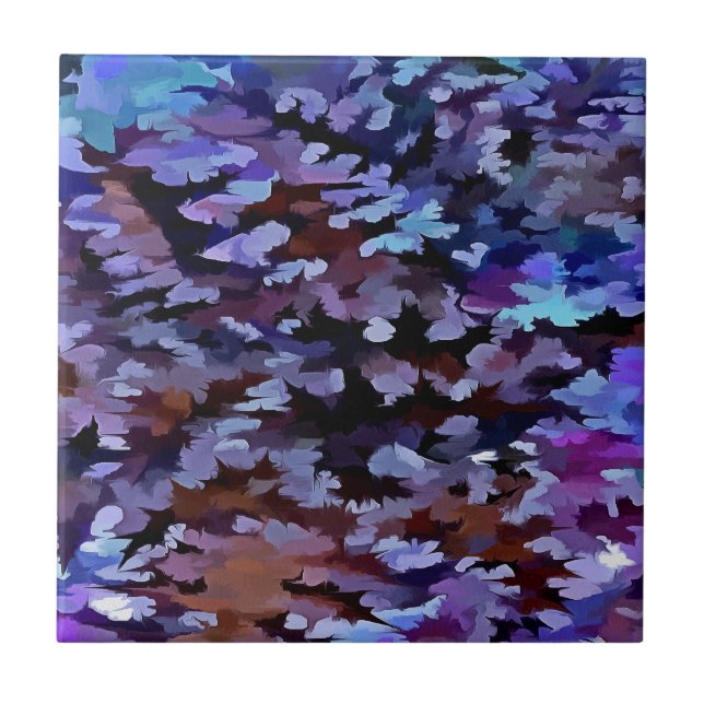 Carreau Motif de camouflage bleu et lilas (Devant)