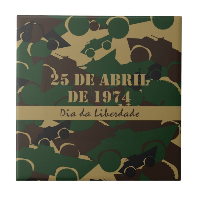Carreau Motif de camouflage de véhicule militaire (Devant)