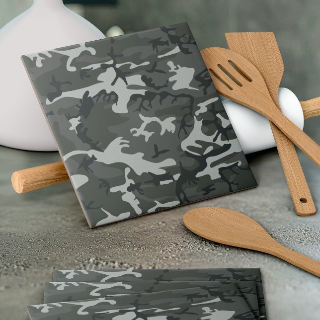 Carreau Motif de Camouflage gris, Motif militaire, Armée (Créateur téléchargé)