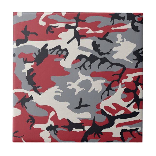 Carreau Motif de Camouflage rouge gris (Devant)