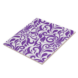 Carreau motif de carrelage en feuille tourbillon violet