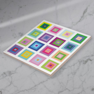 Carreau Motif de carrés colorés du milieu du siècle modern