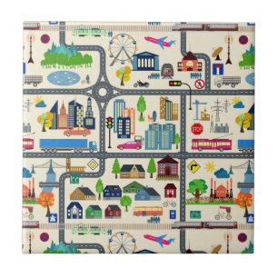 Carreau Motif de carte de ville