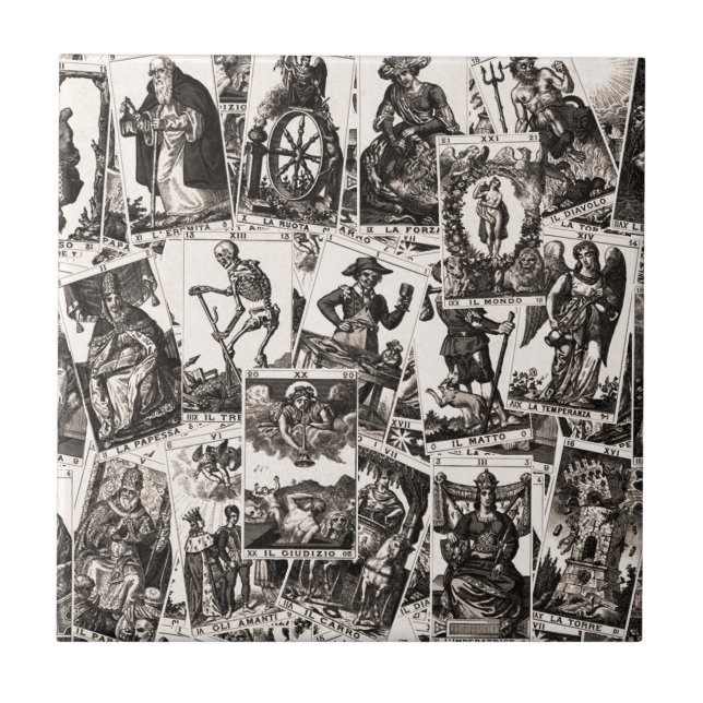 Carreau Motif de cartes Tarot (Devant)