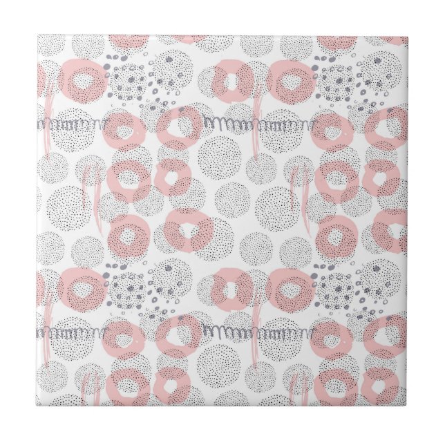 Carreau Motif de cercle de point de polka (Devant)