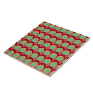 Carreau Motif de cercle hippy pastèque rétro