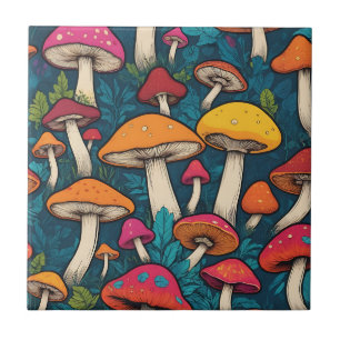 Carreau Motif de champignon coloré