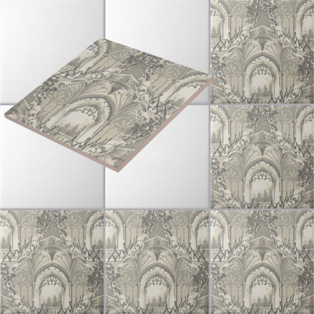 Carreau Motif de château gothique vintage (Créateur téléchargé)