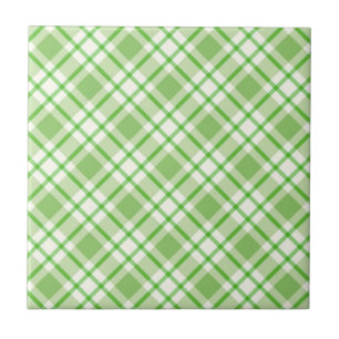 Carreau Motif de chèque en diagonale vert clair
