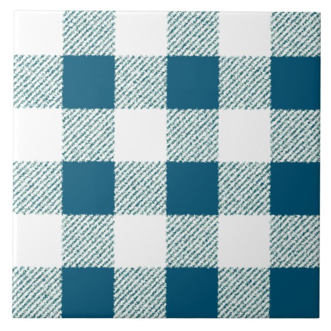 Carreau Motif de chèque En vichy bleu (Devant)