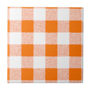 Carreau Motif de chèques Orange En vichy